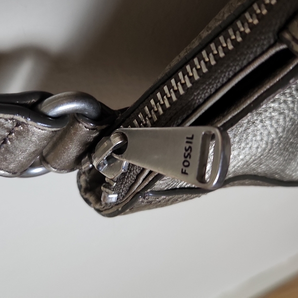 Metallic Fossil Crossbody Satchel Bag - Picture 8 of 12